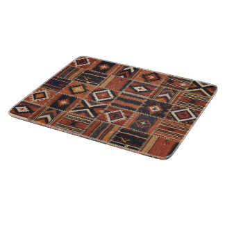 Planche À Découper Tapisserie géométrique kilim patchwork rustique