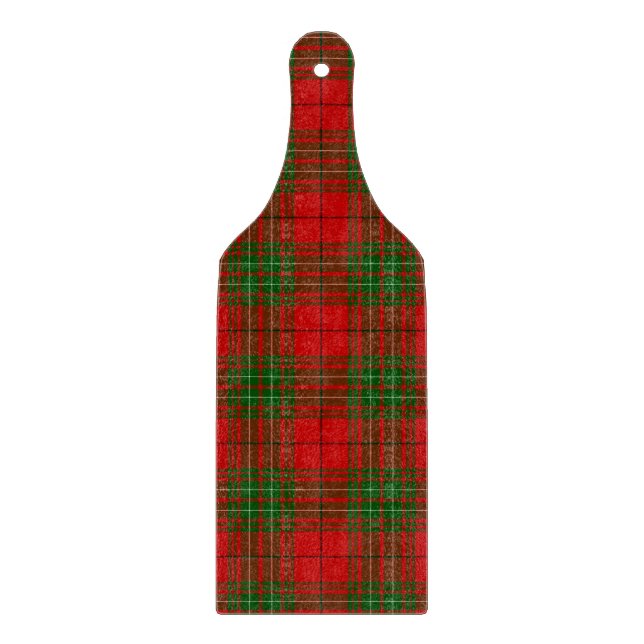 Planche À Découper tartan Comyn rouge vert carreau (Devant)
