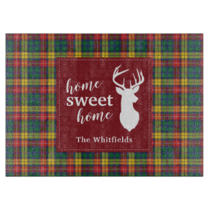 Planche À Découper Tartan de Noël personnalisé Clan Buchanan Plaid