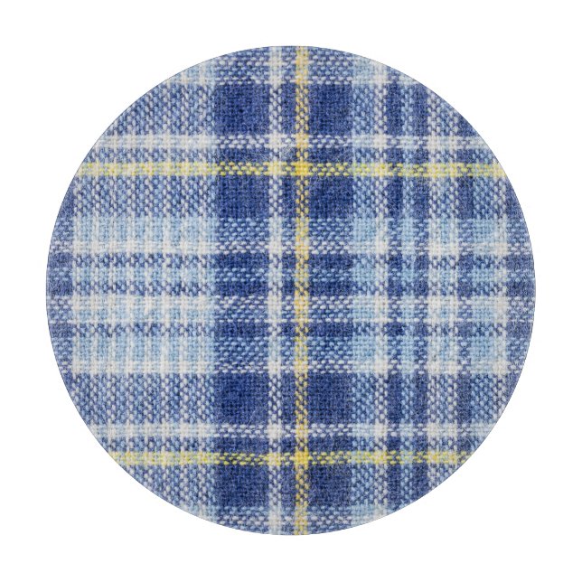 Planche À Découper Tartan jaune bleu : Plaid tendance (Devant)