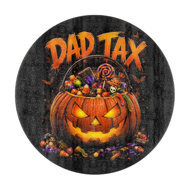 Planche À Découper Taxe Papa Drôle Halloween Citrouille (Devant)