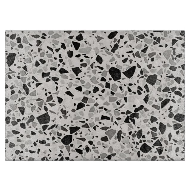 Planche À Découper Terrazzo Noir Et Gris (Devant)