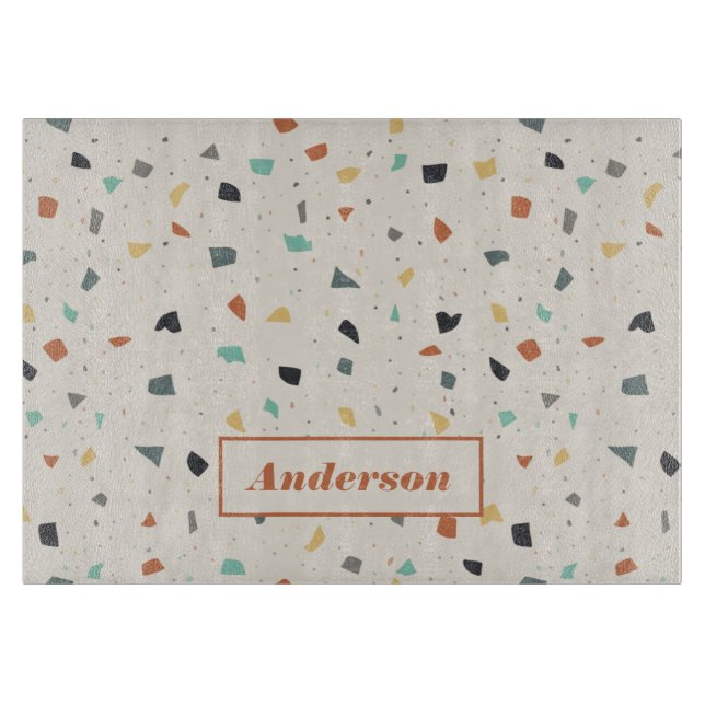 Planche À Découper Terrazzo Tile Confetti Style Moderne Personnalisé (Devant)