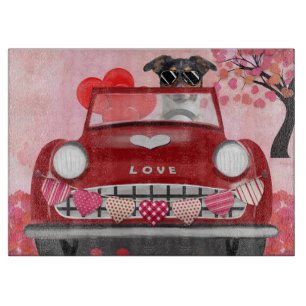 Planche À Découper Terre-Neuve en voiture avec le coeur