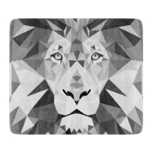 Planche À Découper Tête de lion géométrique cool