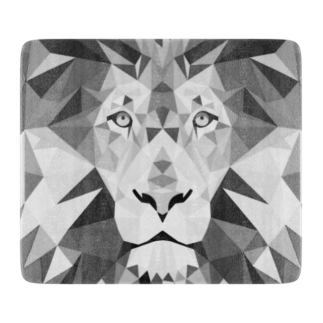 Planche À Découper Tête de lion géométrique cool (Devant)