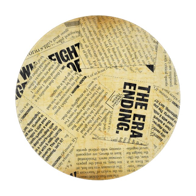 Planche À Découper Texte du journal de presse avec vieux papier (Devant)