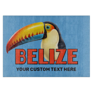 Planche À Découper Texte personnalisé BELIZE Toucan