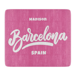 Planche À Découper Texte personnalisé et couleur Barcelone