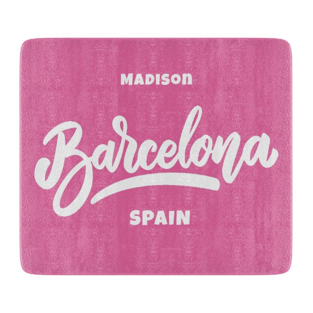 Planche À Découper Texte personnalisé et couleur Barcelone (Devant)