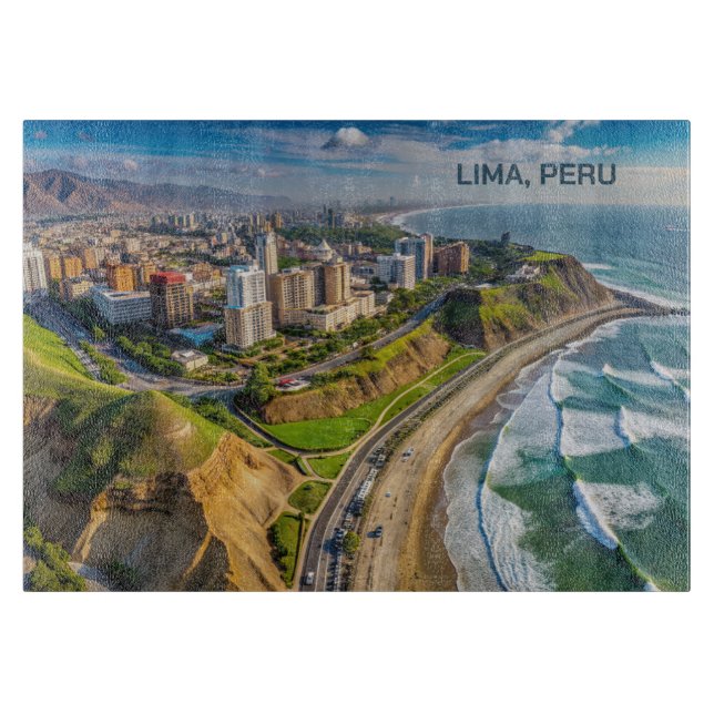 Planche À Découper Texte personnalisé Lima, Pérou (Devant)