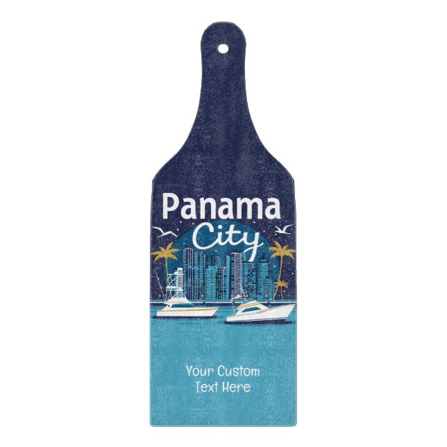Planche À Découper Texte personnalisé Panama City (Devant)