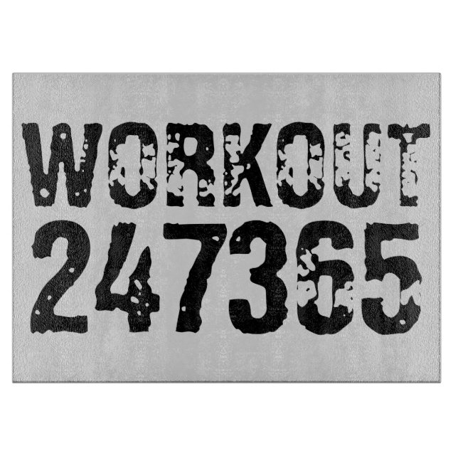 Planche À Découper Texte usé et rayé Workout 247365 noir (Devant)