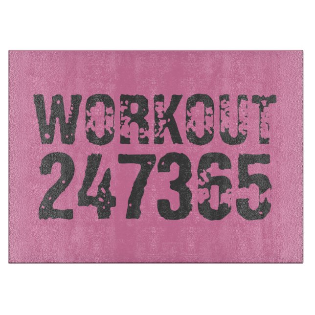 Planche À Découper Texte usé et rayé Workout 247365 rose (Devant)