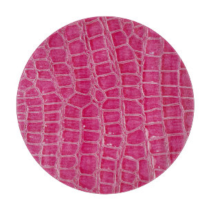 Planche À Découper Texture à motif d'alligator rose