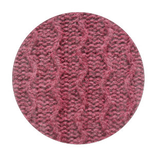 Planche À Découper Texture de chandail en nappe, cerise pourpre.