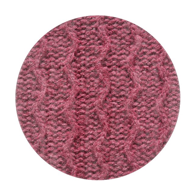 Planche À Découper Texture de chandail en nappe, cerise pourpre. (Devant)