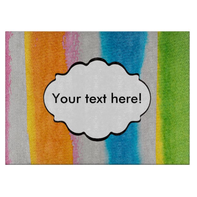 Planche À Découper Texture de rayures d'aquarelles (Devant)