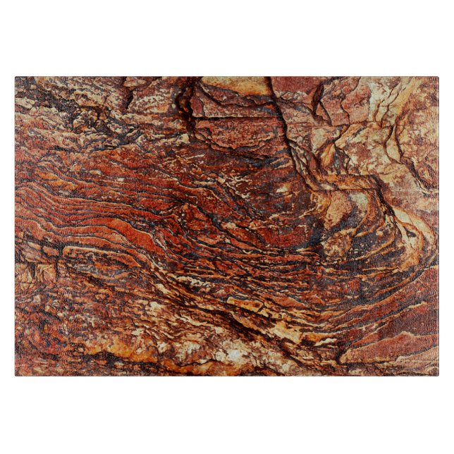 Planche À Découper Texture de roche Brown rougeâtre (Devant)