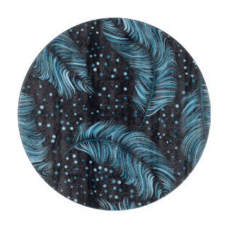 Planche À Découper Texture en plumes foncées sans couture, vintage ab