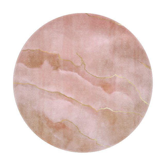 Planche À Découper Texture or en marbre rose liquide (Devant)