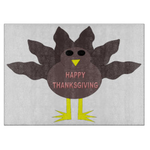 Planche À Découper Thanksgiving Plucked Turkey Glass Cutboard