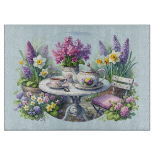 Planche À Découper Thé à la Fleur Vintage dans le Jardin