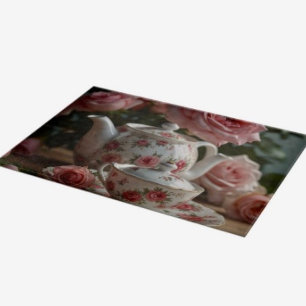 Planche À Découper Thé de rose de chou rose