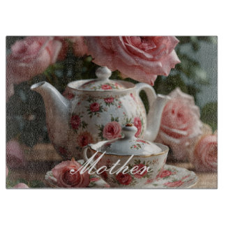 Planche À Découper Thé Rose de chou rose