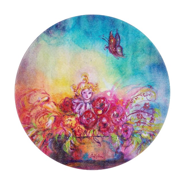 PLANCHE À DÉCOUPER THUMBELINA, PANIER À FLEURS ET BOUTEILLE (Devant)