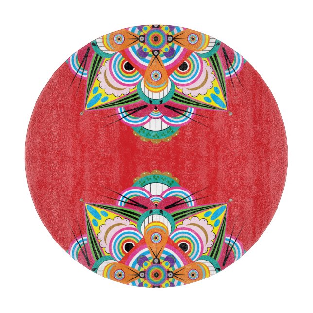Planche À Découper Tiger Dragon Mandala Glass Cutboard (Devant)