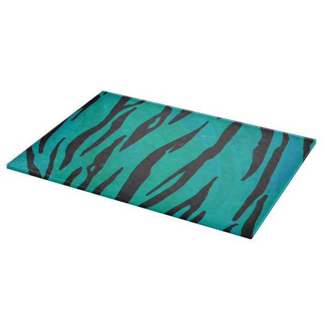 Planche À Découper Tiger noir et Turquoise (Coin)