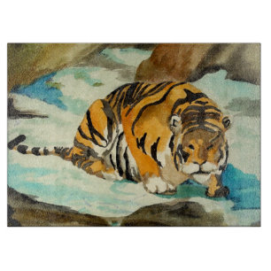 Planche À Découper Tigre aquarelle