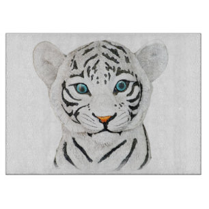 Planche À Découper Tigre blanc croustillant - Art faunique mignon