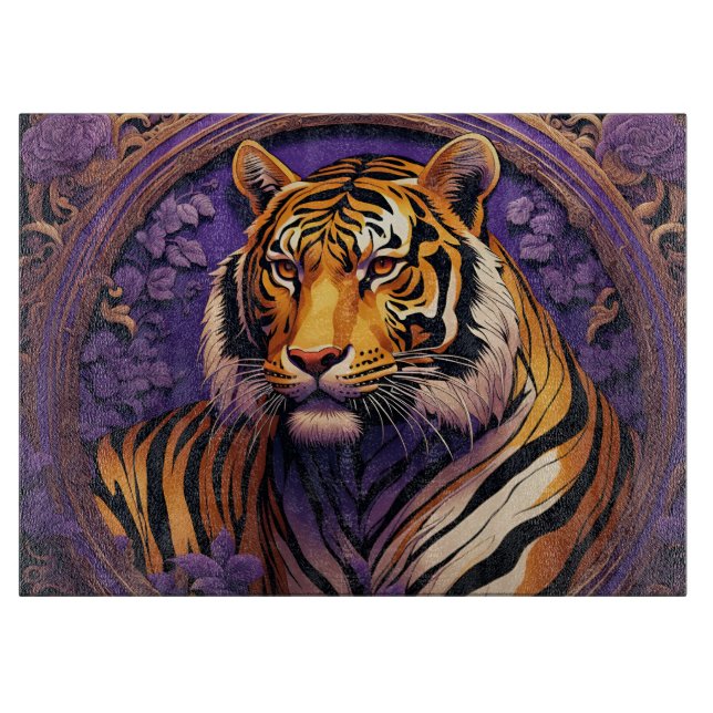Planche À Découper Tigre en violet (Devant)