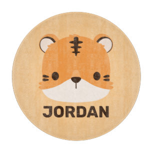 Planche À Découper Tigre mignon avec nom personnalisé
