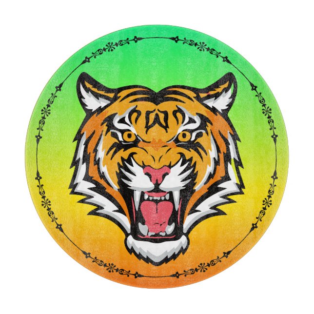 Planche À Découper Tigre torche tête-25818 (Devant)