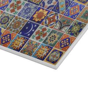 Planche À Découper Tile Talavera Image Verre de style sud-ouest