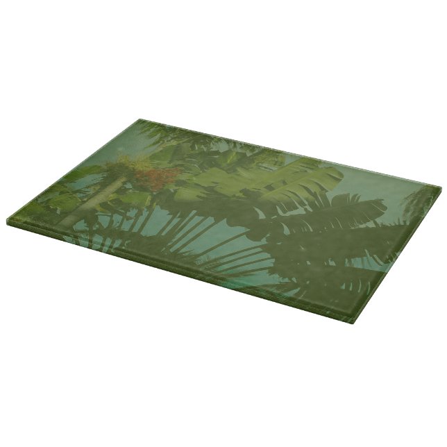 Planche À Découper Tissu Tropical Faux Vintage (Coin)