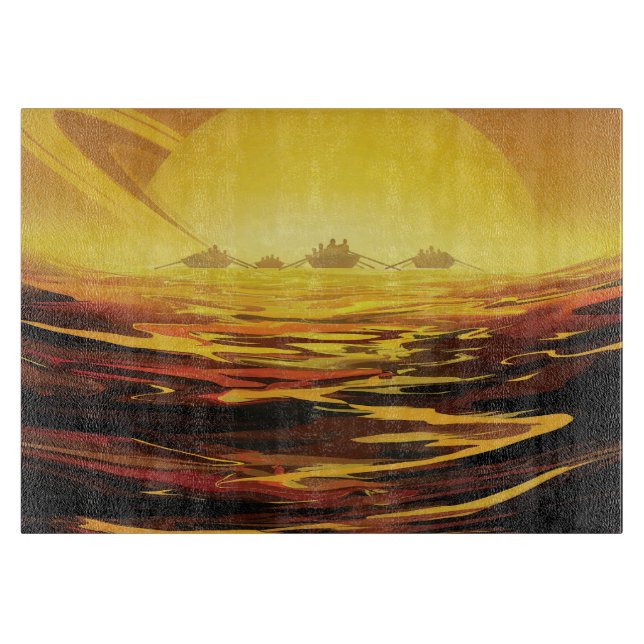 Planche À Découper Titan la plus grande lune de la planète Saturne (Devant)