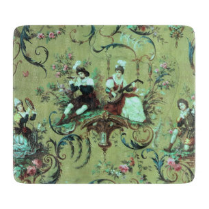 Planche À Découper Toile vintage française verte Toile victorienne Fl
