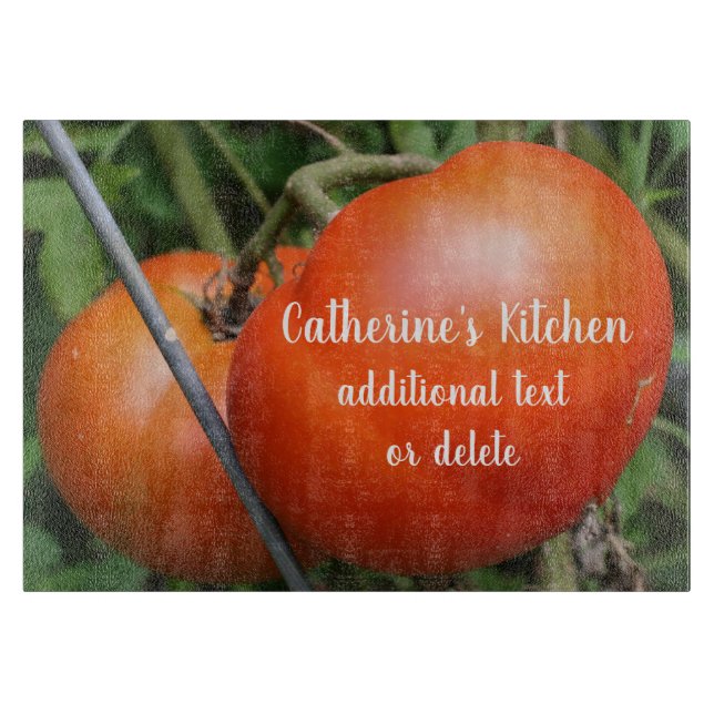 Planche À Découper Tomates du jardin rouge personnalisées (Devant)