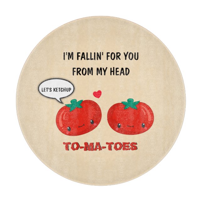 Planche À Découper Tomates en amour Cute Romantique Saint Valentin (Devant)