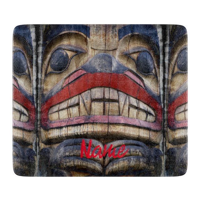 Planche À Découper Tonnerre à visage totem (Devant)