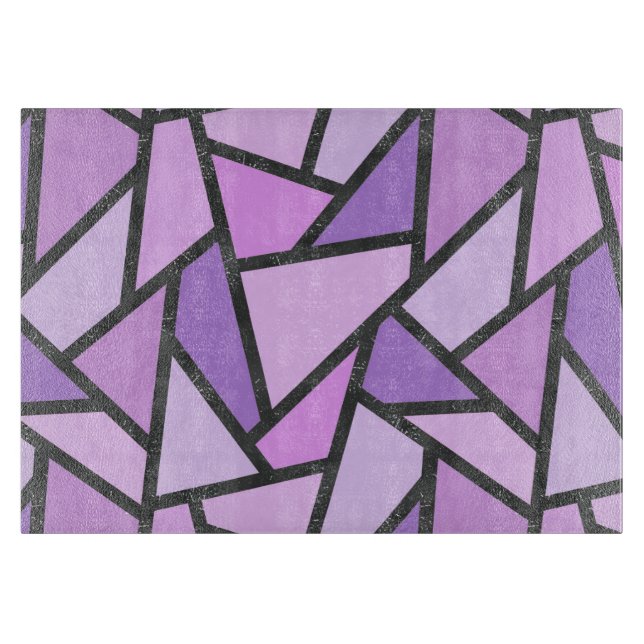 Planche À Découper Tons du motif en vitrail lilas (Devant)