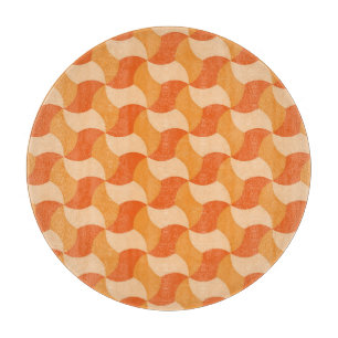 Planche À Découper Tons oranges géométriques : Carreaux Abstraits