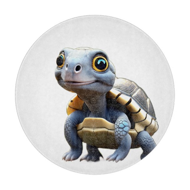 Planche À Découper Tortue Bébé aux Grands Yeux (Devant)