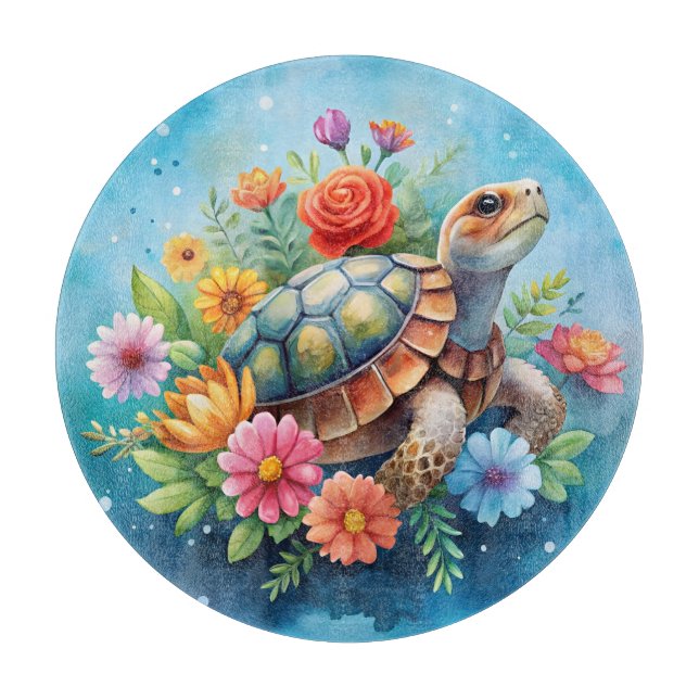 Planche À Découper Tortue florale (Devant)
