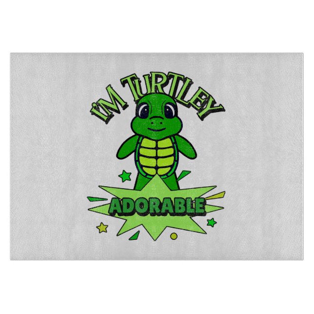 Planche À Découper Tortue Mignonne Citation Drôle Totalement Adorable (Devant)