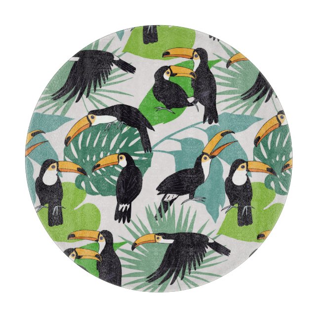 Planche À Découper Toucan Bird : Palm Feuille Motif (Devant)